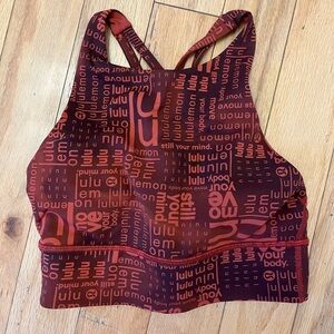 Lululemon Energy High Neck Longline Bra Size 4 EUC
